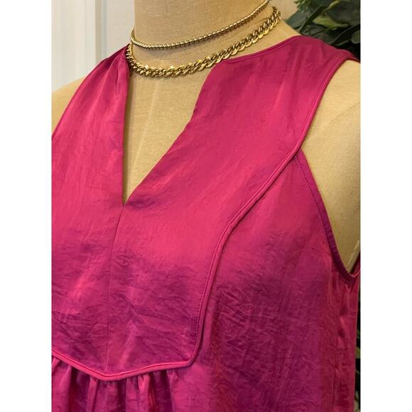 MAEVE by Anthropologie Fushia Pink Tank Blouse Shirt Women's size 0 - Picture 8 of 10
